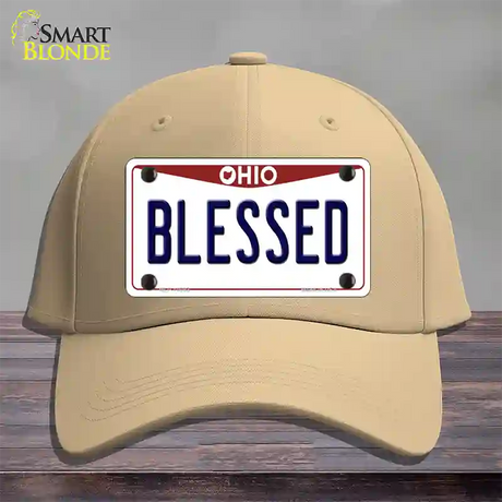 Blessed Ohio Novelty License Plate Hat Cotton / Khaki