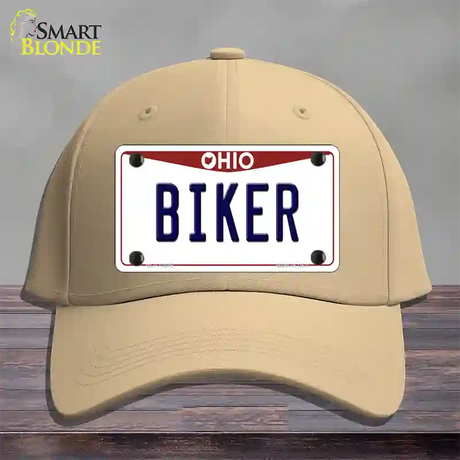 Biker Ohio Novelty License Plate Hat Cotton / Khaki