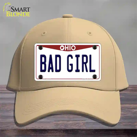 Bad Girl Ohio Novelty License Plate Hat Cotton / Khaki