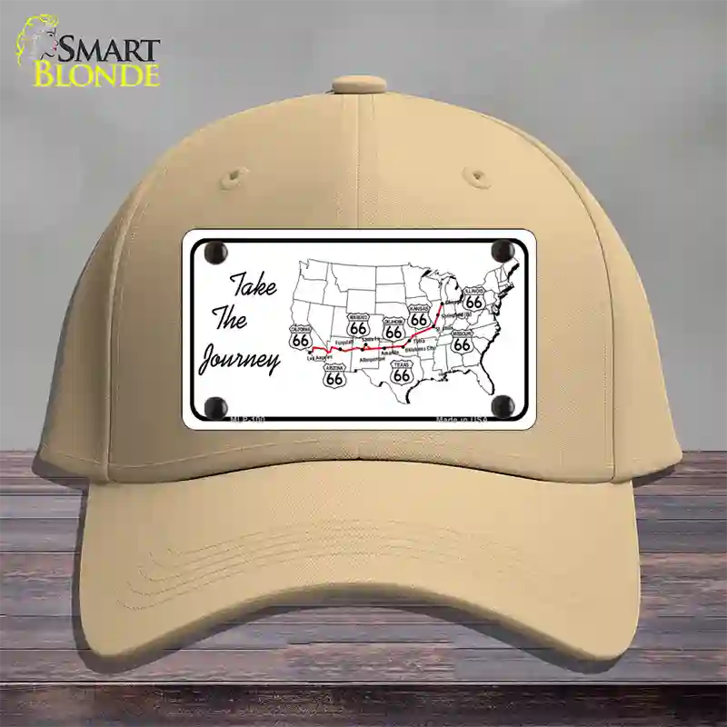 Take The Journey Novelty License Plate Hat Cotton / Khaki