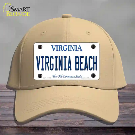 Virginia Beach Virginia Novelty License Plate Hat Cotton / Khaki