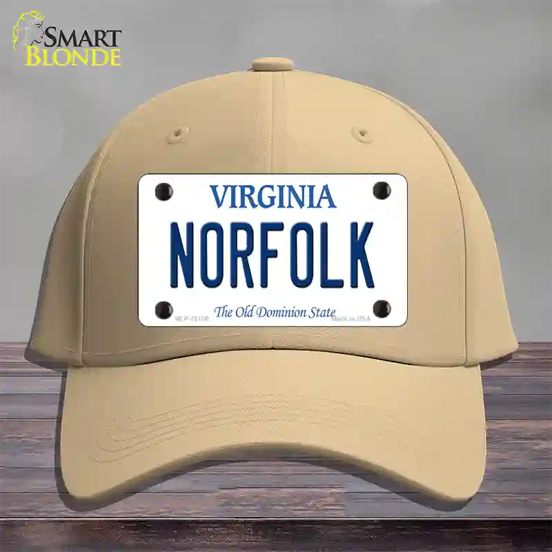 Norfolk Virginia Novelty License Plate Hat Cotton / Khaki