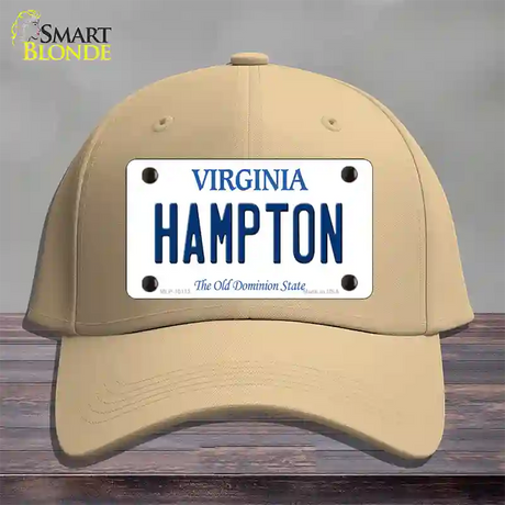 Hampton Virginia Novelty License Plate Hat Cotton / Khaki