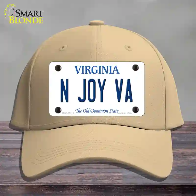 N Joy VA Virginia Novelty License Plate Hat Cotton / Khaki