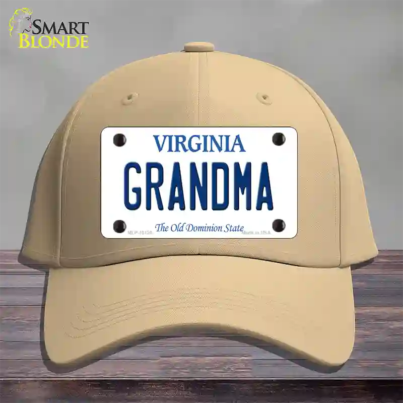 Grandma Virginia Novelty License Plate Hat Cotton / Khaki