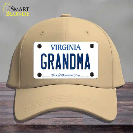 Grandma Virginia Novelty License Plate Hat Cotton / Khaki