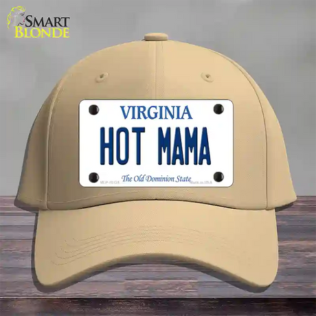 Hot Mama Virginia Novelty License Plate Hat Cotton / Khaki