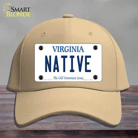 Native Virginia Novelty License Plate Hat Cotton / Khaki