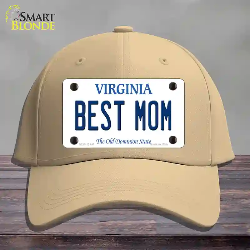 Best Mom Virginia Novelty License Plate Hat Cotton / Khaki