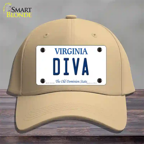 Diva Virginia Novelty License Plate Hat Cotton / Khaki