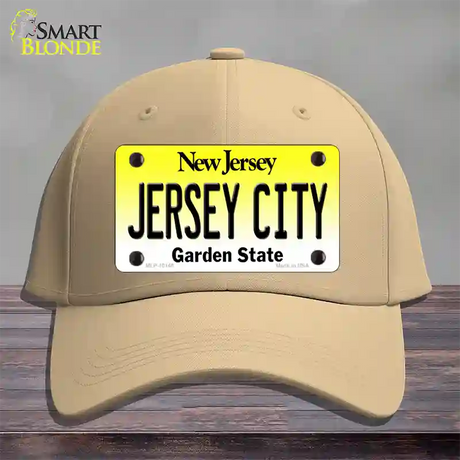 Jersey City New Jersey Novelty License Plate Hat Cotton / Khaki