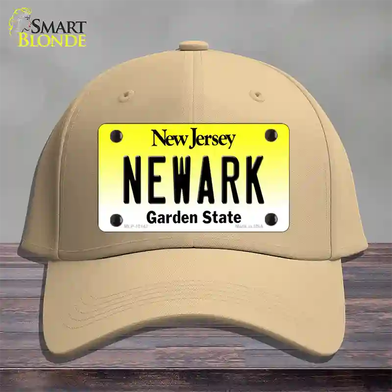 Newark New Jersey Novelty License Plate Hat Cotton / Khaki