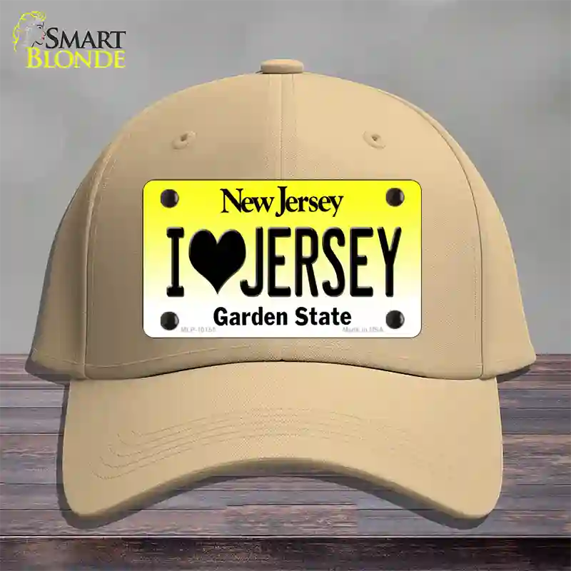 I Love Jersey New Jersey Novelty License Plate Hat Cotton / Khaki