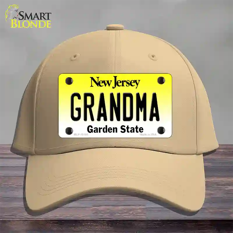 Grandma New Jersey Novelty License Plate Hat Cotton / Khaki