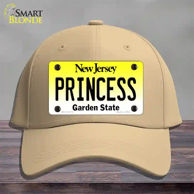 Princess New Jersey Novelty License Plate Hat Cotton / Khaki