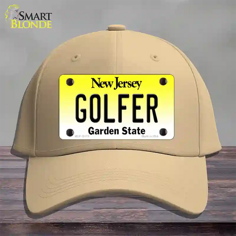 Golfer New Jersey Novelty License Plate Hat Cotton / Khaki