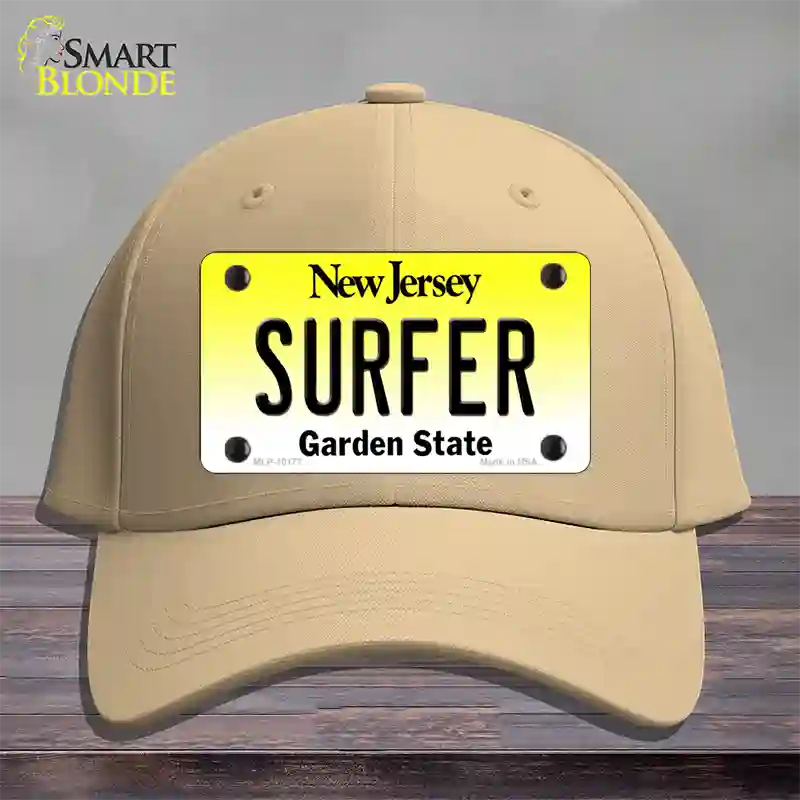 Surfer New Jersey Novelty License Plate Hat Cotton / Khaki