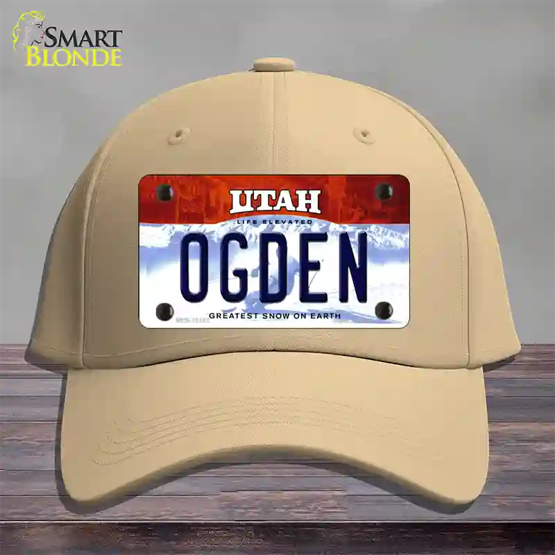 Ogden Utah Novelty License Plate Hat Cotton / Khaki