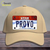 Provo Utah Novelty License Plate Hat Cotton / Khaki