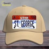 St George Utah Novelty License Plate Hat Cotton / Khaki