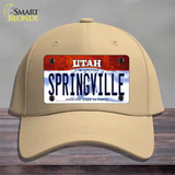 Springville Utah Novelty License Plate Hat Cotton / Khaki