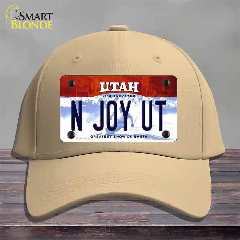 N Joy UT Utah Novelty License Plate Hat Cotton / Khaki