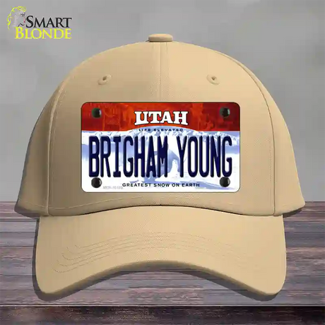 Brigham Young Utah Novelty License Plate Hat Cotton / Khaki