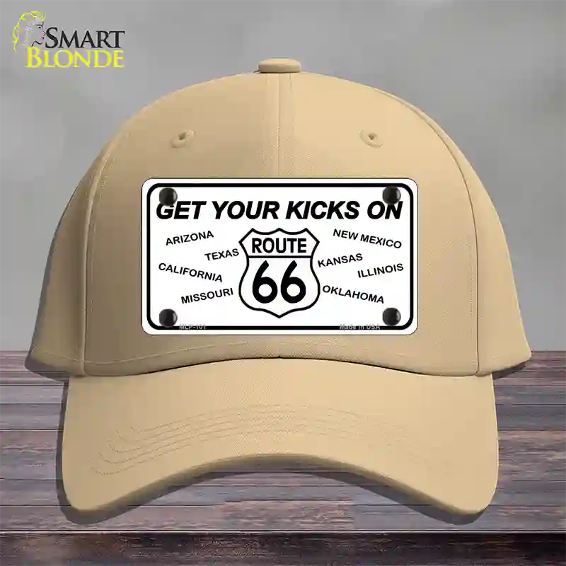 Get Your Kicks On 66 Novelty License Plate Hat Cotton / Khaki