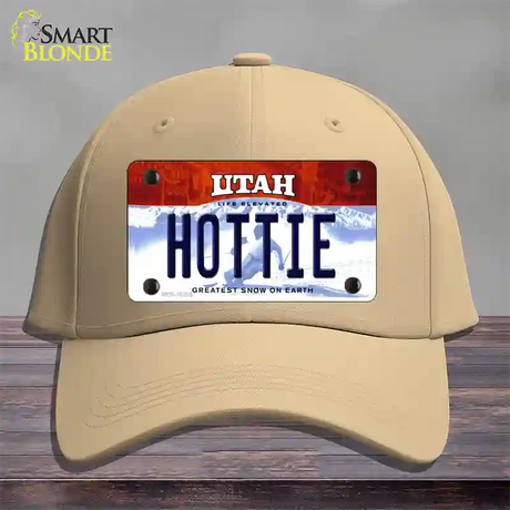 Hottie Utah Novelty License Plate Hat Cotton / Khaki