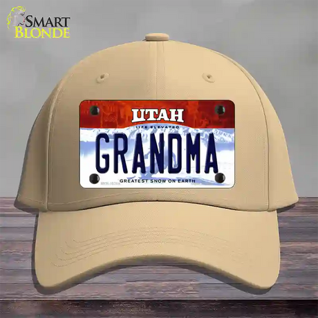 Grandma Utah Novelty License Plate Hat Cotton / Khaki