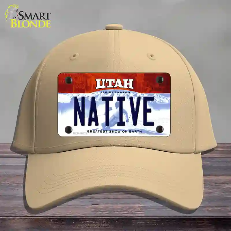 Native Utah Novelty License Plate Hat Cotton / Khaki