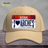 I Love Arches Utah Novelty License Plate Hat Cotton / Khaki