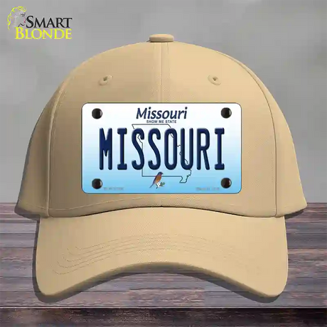 Missouri Show Me State Novelty License Plate Hat Cotton / Khaki