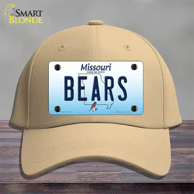 Bears Missouri Novelty License Plate Hat Cotton / Khaki