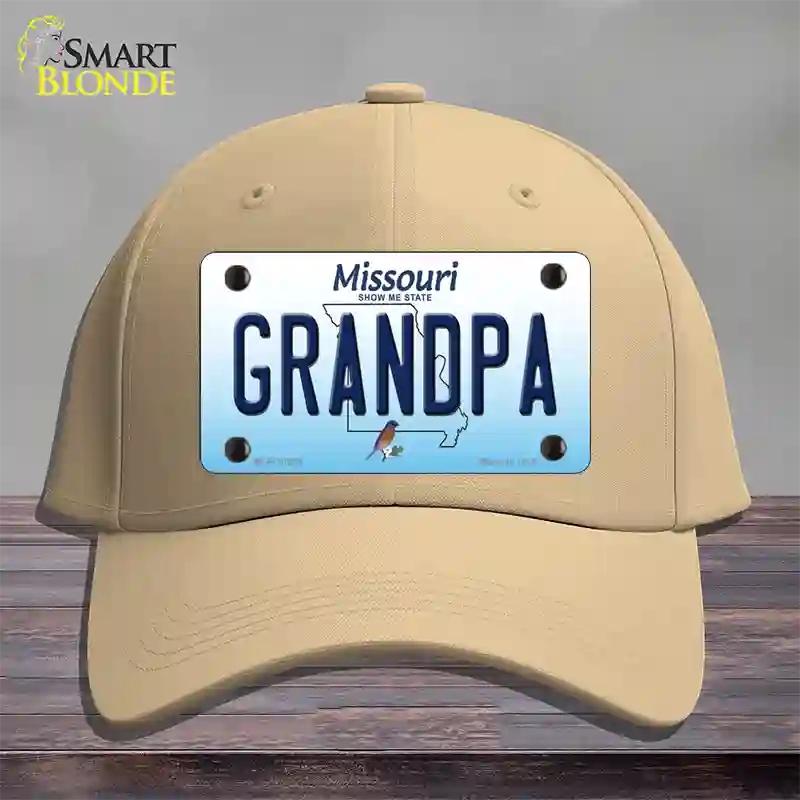 Grandpa Missouri Novelty License Plate Hat Cotton / Khaki