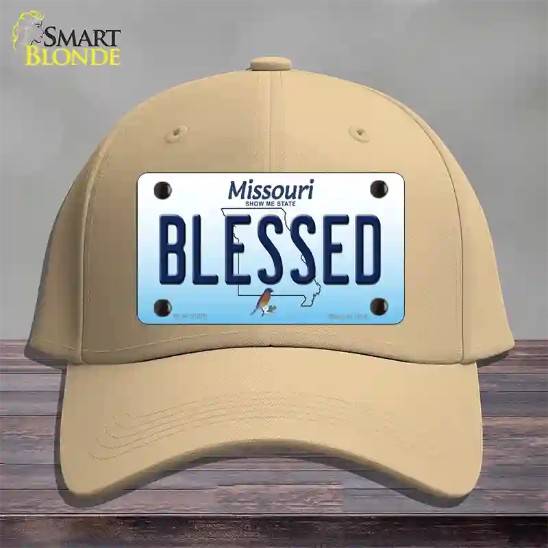 Blessed Missouri Novelty License Plate Hat Cotton / Khaki