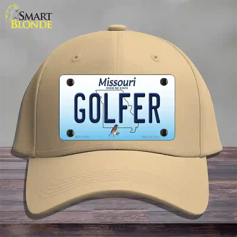 Golfer Missouri Novelty License Plate Hat Cotton / Khaki