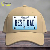 Best Dad Missouri Novelty License Plate Hat Cotton / Khaki