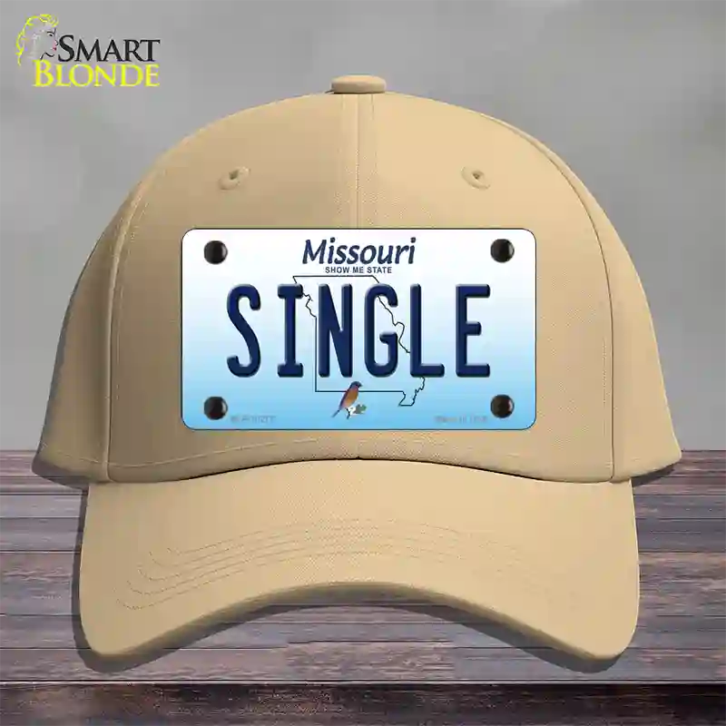 Single Missouri Novelty License Plate Hat Cotton / Khaki