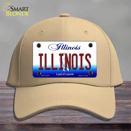 Illinois Land of Lincoln Novelty License Plate Hat Cotton / Khaki