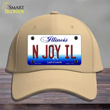 N Joy IL Illinois Novelty License Plate Hat Cotton / Khaki