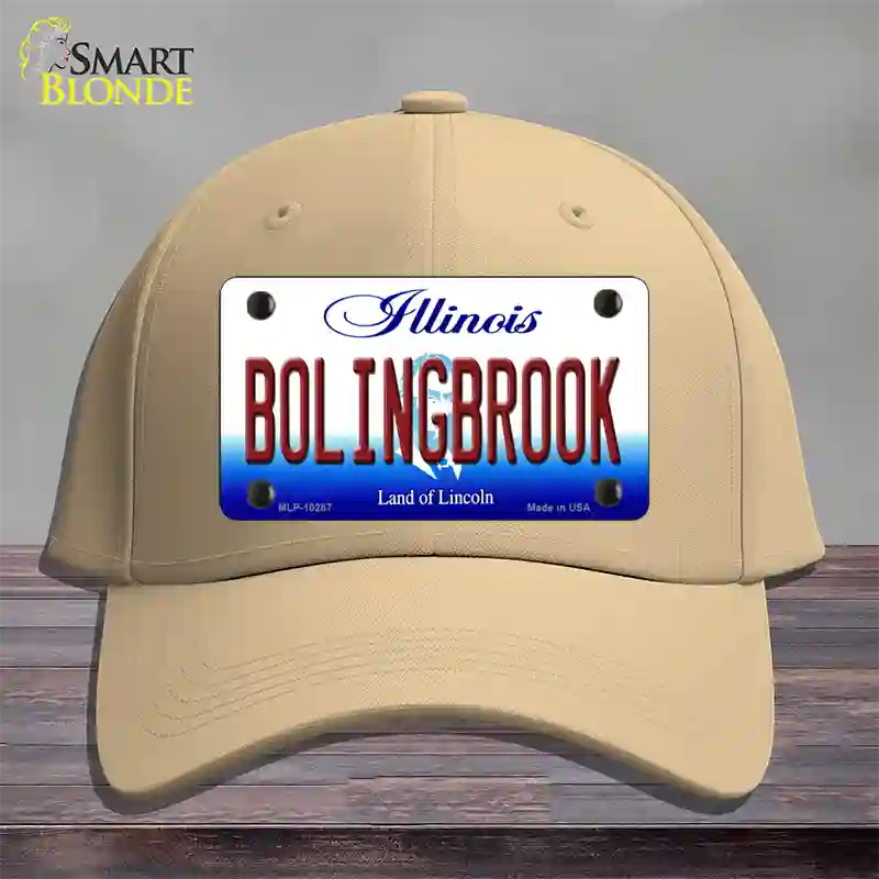 Bolingbrook Illinois Novelty License Plate Hat Cotton / Khaki