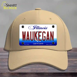 Waukegan Illinois Novelty License Plate Hat Cotton / Khaki