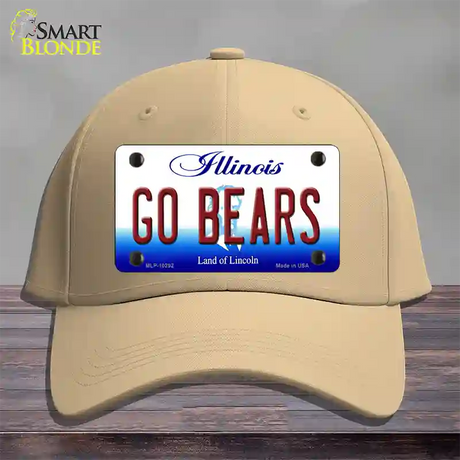 Go Bears Illinois Novelty License Plate Hat Cotton / Khaki