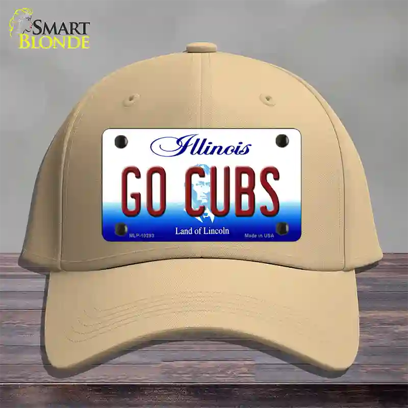 Go Cubs Illinois Novelty License Plate Hat Cotton / Khaki