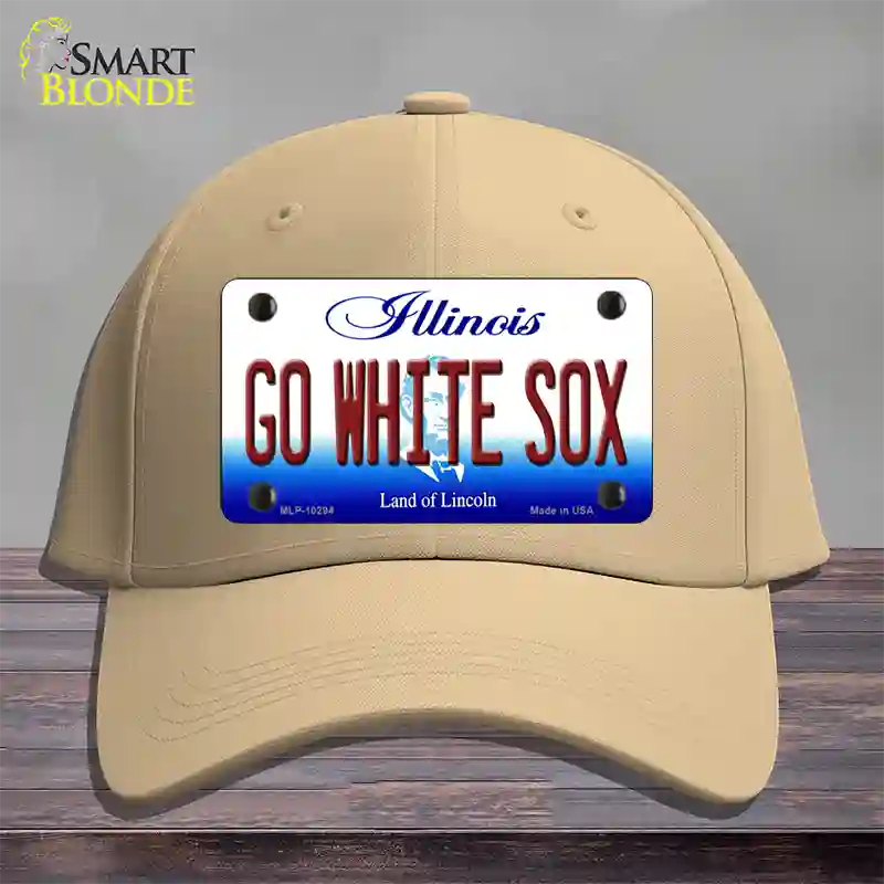 Go White Sox Illinois Novelty License Plate Hat Cotton / Khaki