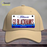 Go Blackhawks Illinois Novelty License Plate Hat Cotton / Khaki