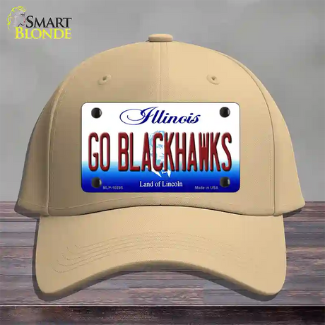 Go Blackhawks Illinois Novelty License Plate Hat Cotton / Khaki