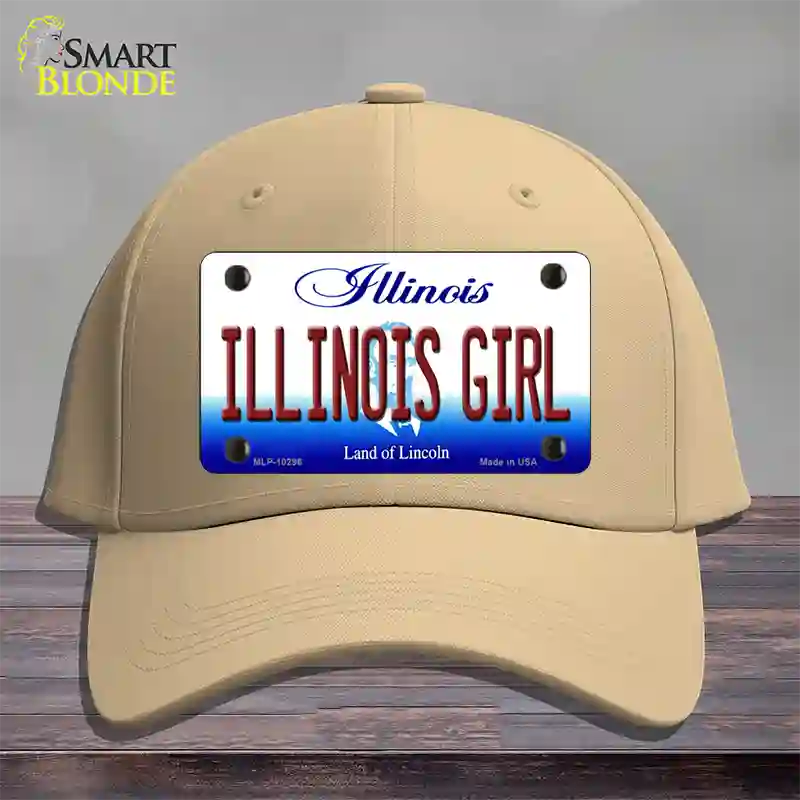 Illinois Girl Illinois Novelty License Plate Hat Cotton / Khaki