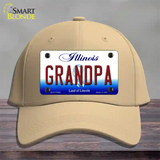 Grandpa Illinois Novelty License Plate Hat Cotton / Khaki